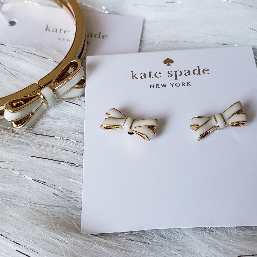 Kate Spade Double Bow Bangle and Studs Set